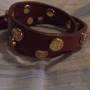 Genuine Leather and Gold wrap bracelet.